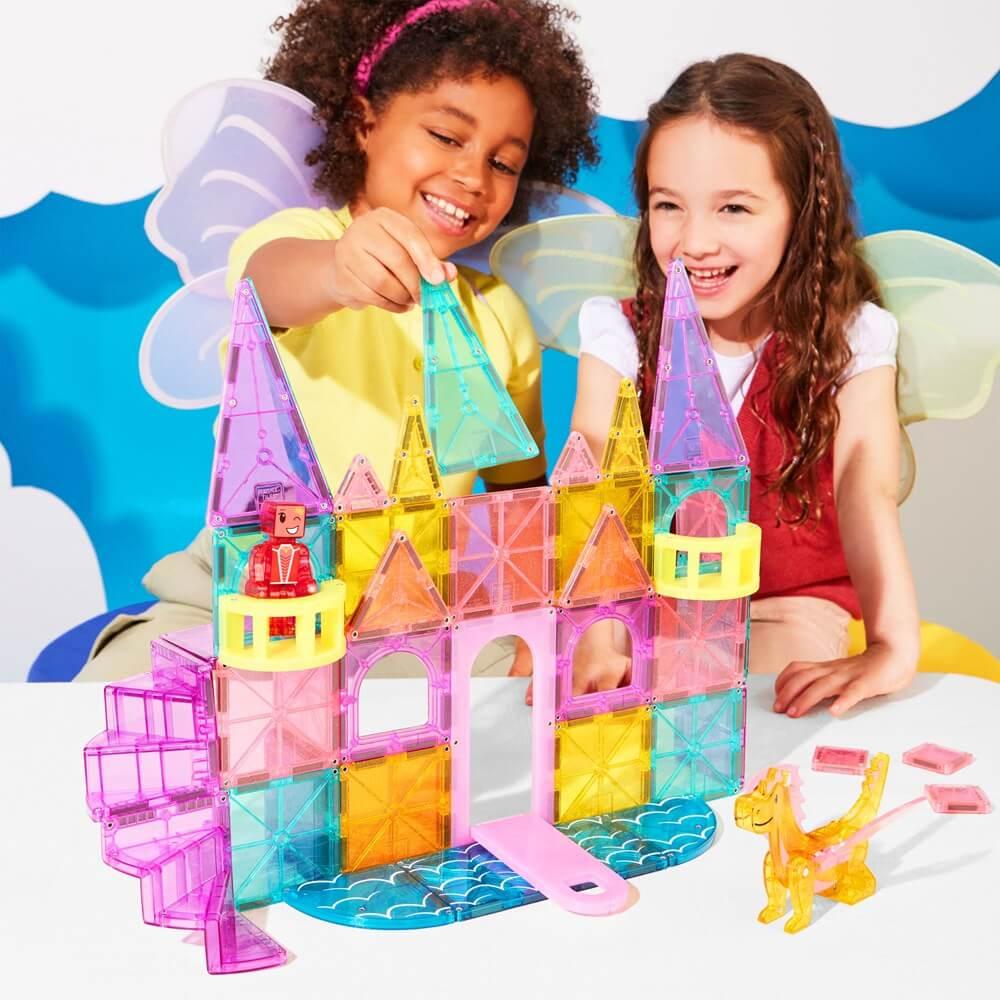 Magnetic Tiles - Castle DLX + MICROMAGS - 48 Piece Set