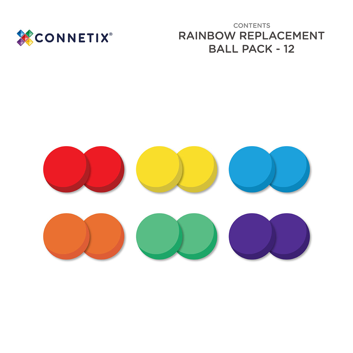 Packaging of Connetix rainbow replacement ball set