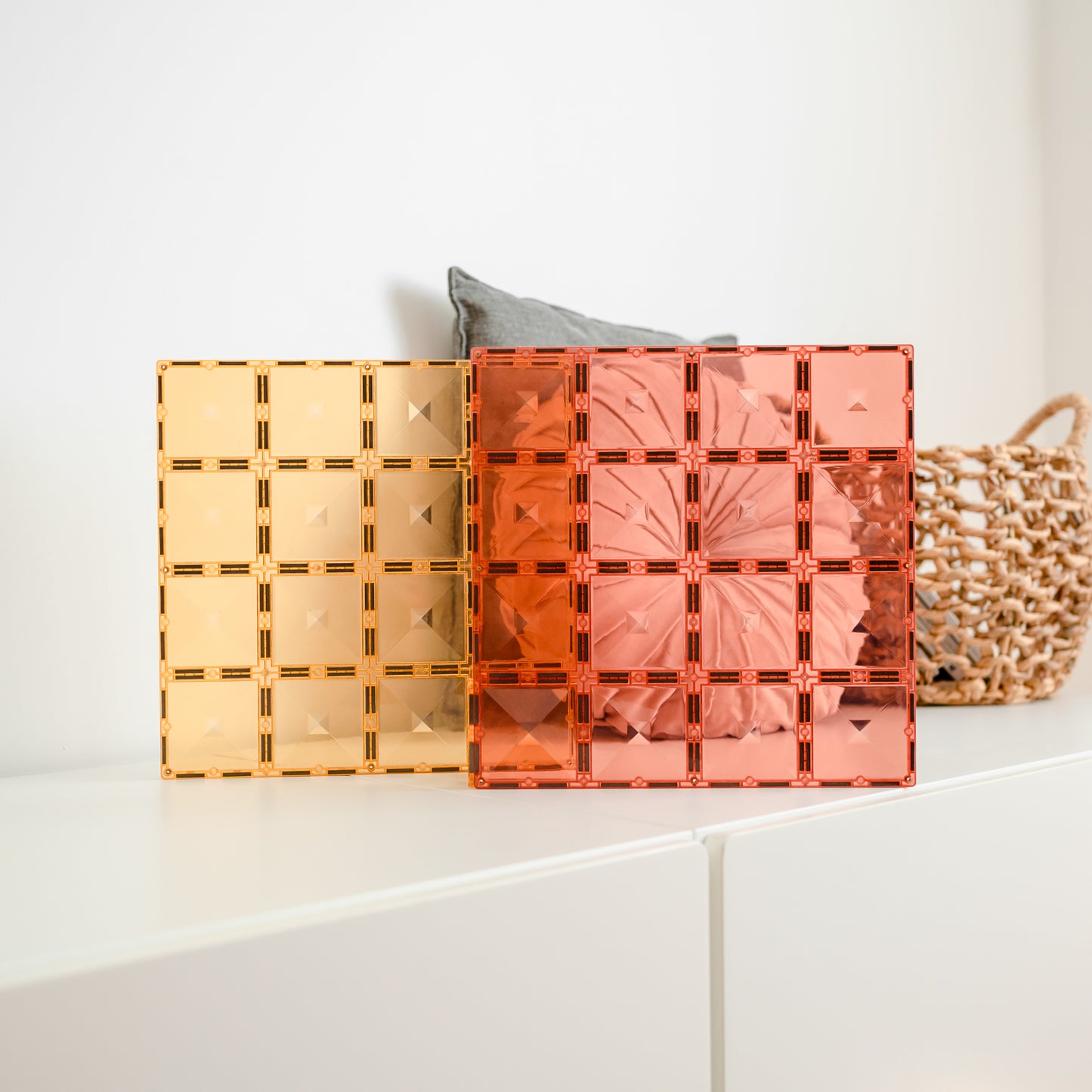 CONNETIX Lemon & Peach Base Plate Pack 2 Piece | Magnetic Tiles