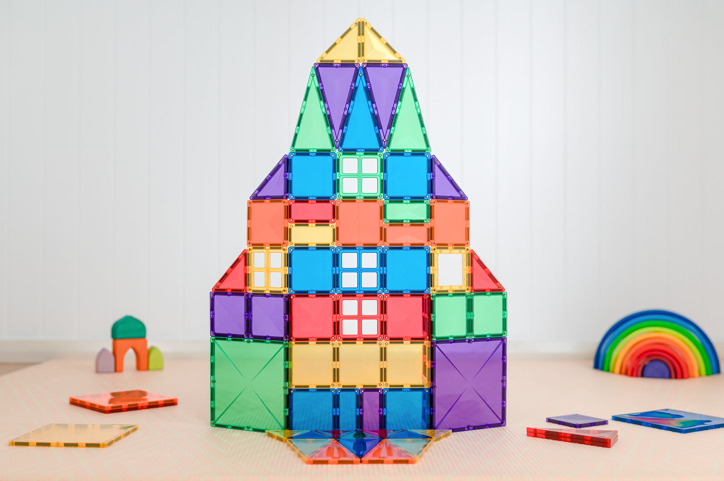 CONNETIX 102 Piece Rainbow Creative Pack | STEM Magnetic Tiles