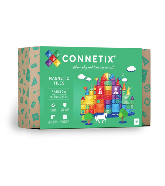 CONNETIX 102 Piece Rainbow Creative Pack | STEM Magnetic Tiles