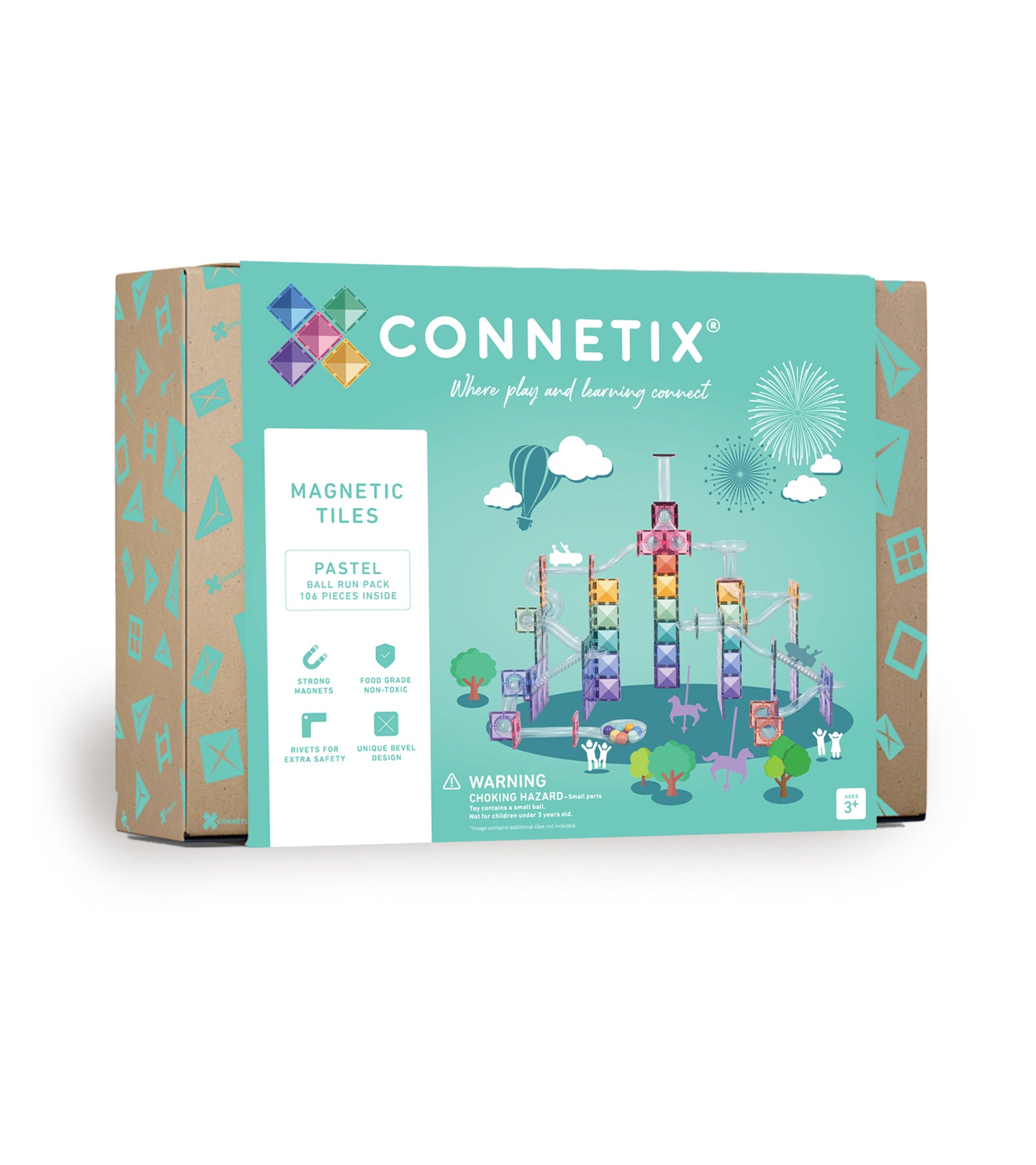 Connetix magnetic tiles packaging 