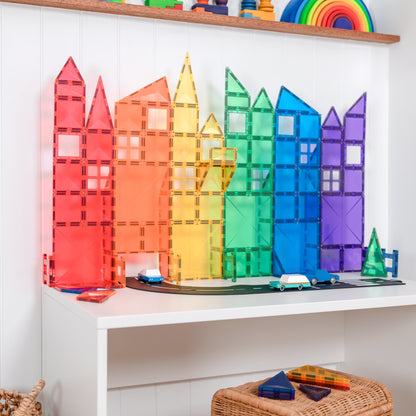 CONNETIX 102 Piece Rainbow Creative Pack | STEM Magnetic Tiles