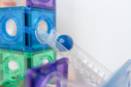 Close-up of colorful plastic building blocks 