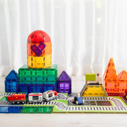 TileTek 36 Piece Topper Train Pack | Magnetic Tile Train Tracks