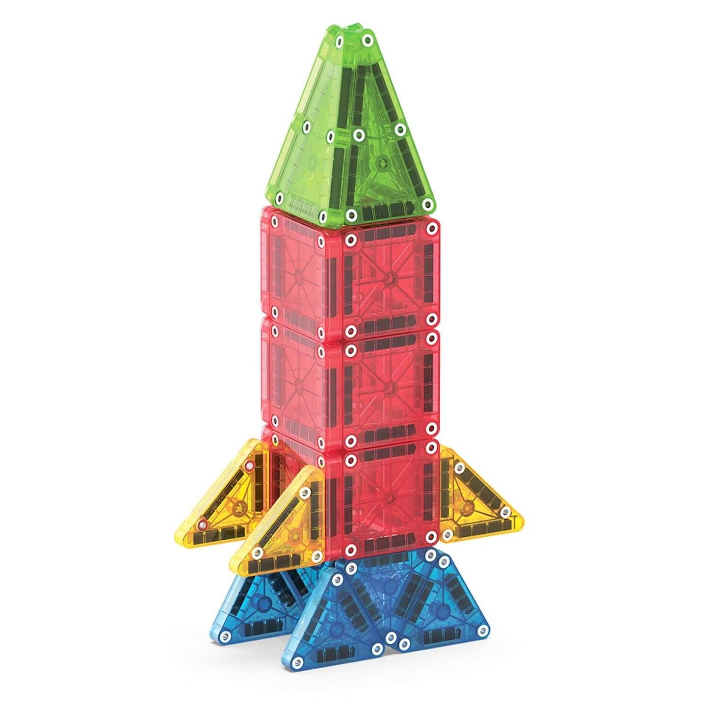 Colorful magnetic building block tower 