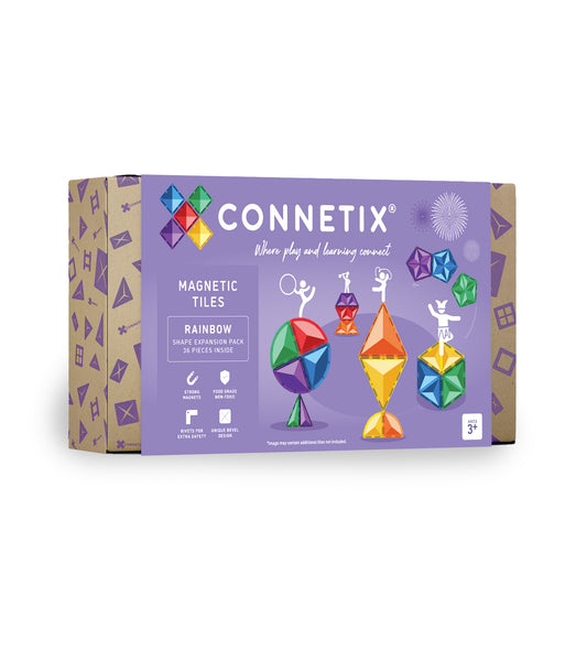 CONNETIX 36pc Rainbow Shape Expansion Pack | Magnetic Tiles
