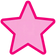 Pink star with a pink outline on a white background