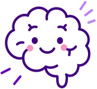 Illustration of a happy brain with a smiling face on a white background