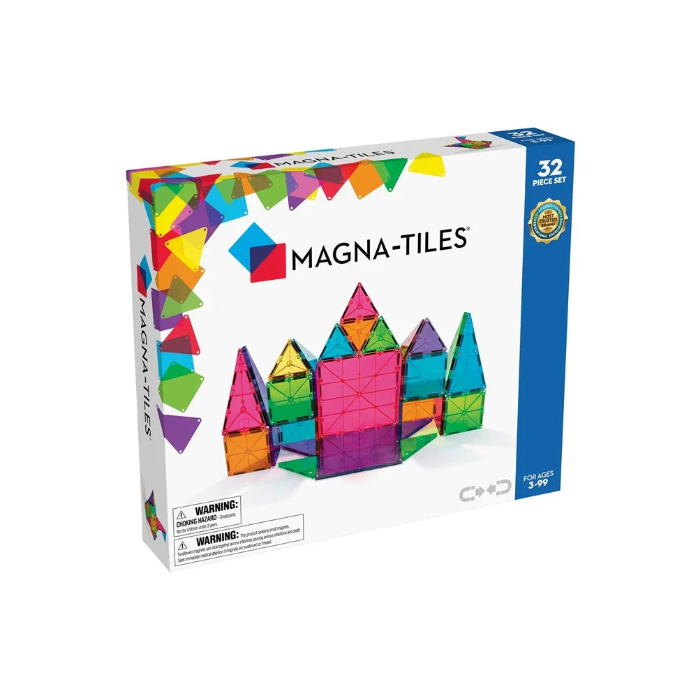 Magna-Tiles packaging with colorful geometric blocks 