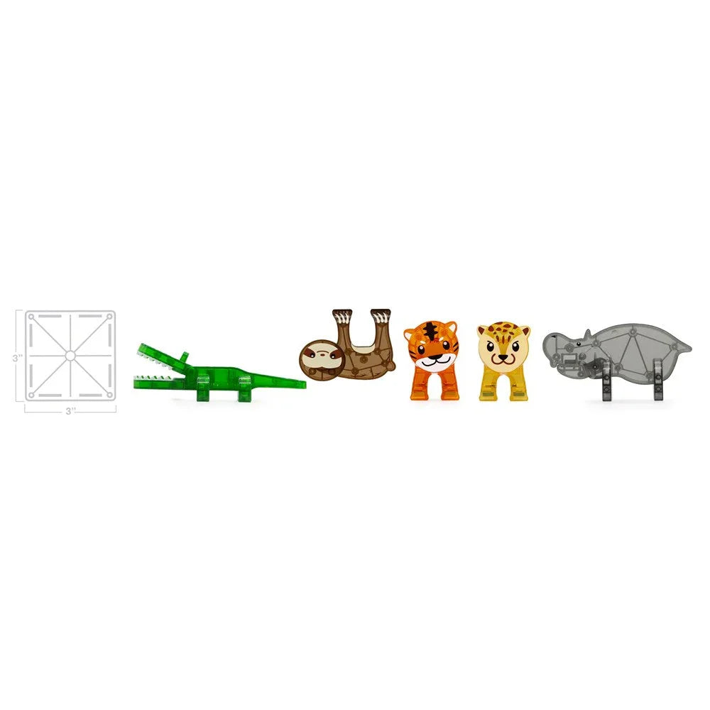 Magnetic Tiles Jungle Animals - 25 Piece Magnetic Building Set
