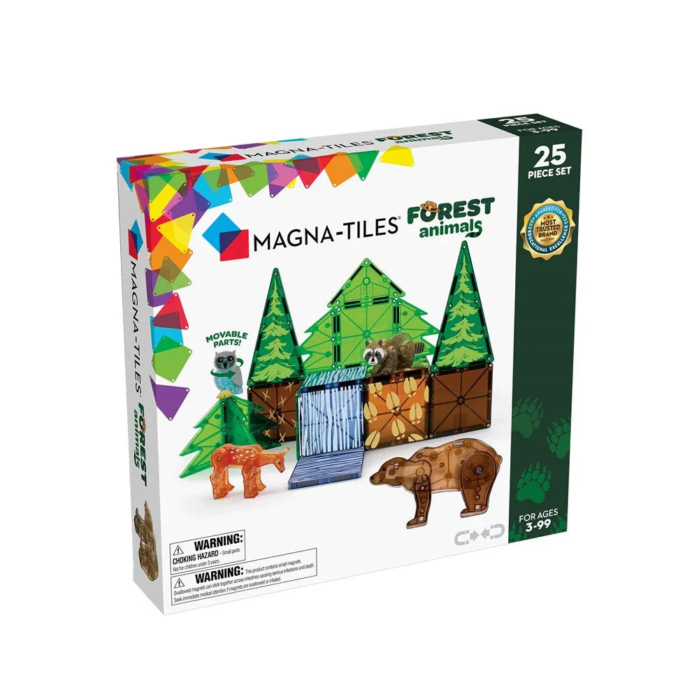 Magna-Tiles Forest Animals toy set packaging with colorful trees and animals 