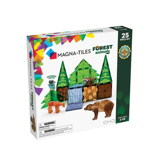 Magna-Tiles Forest Animals toy set packaging with colorful trees and animals 