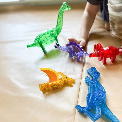 Colorful plastic dinosaur toys