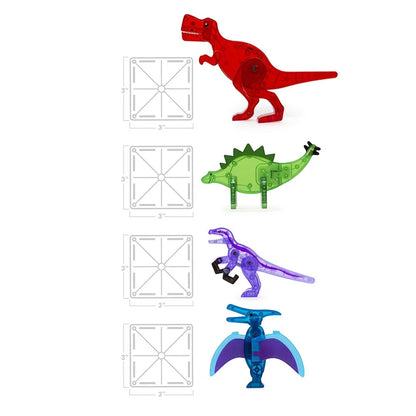 Set of colorful dinosaur toys 