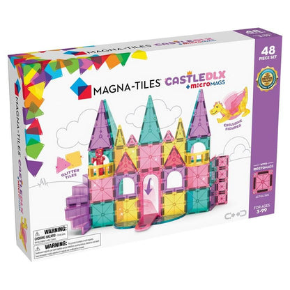Magnetic Tiles - Castle DLX + MICROMAGS - 48 Piece Set