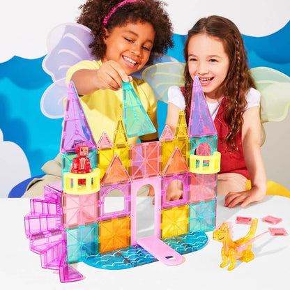 Magnetic Tiles - Castle DLX + MICROMAGS - 48 Piece Set