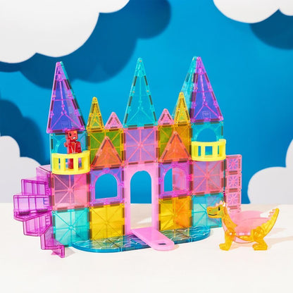 Magnetic Tiles - Castle DLX + MICROMAGS - 48 Piece Set