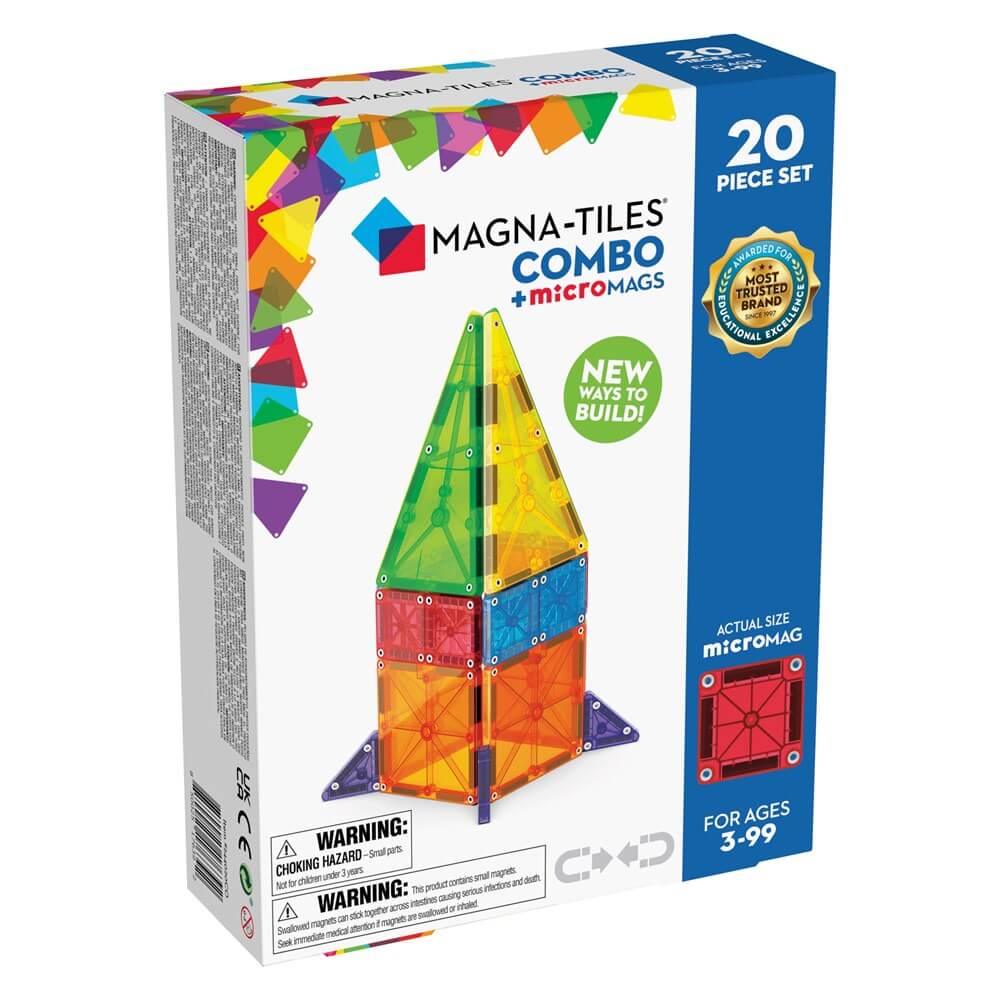 Magnetic Tiles Combo - 20 Piece microMAGS Magnetic Building Set