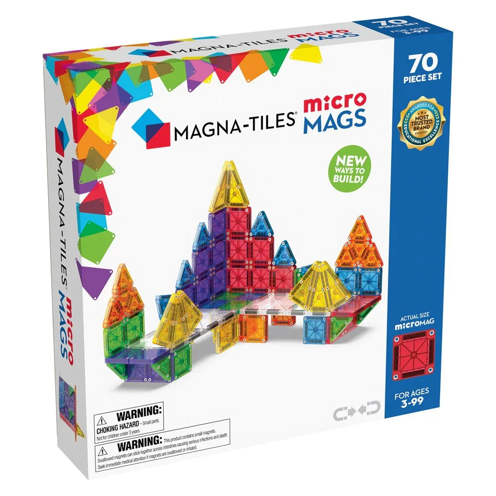 Magna-Tiles Micro Mags packaging with colorful magnetic building blocks