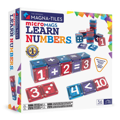 Magna-Tiles Micromags Learn Numbers educational toy packaging with colorful tiles