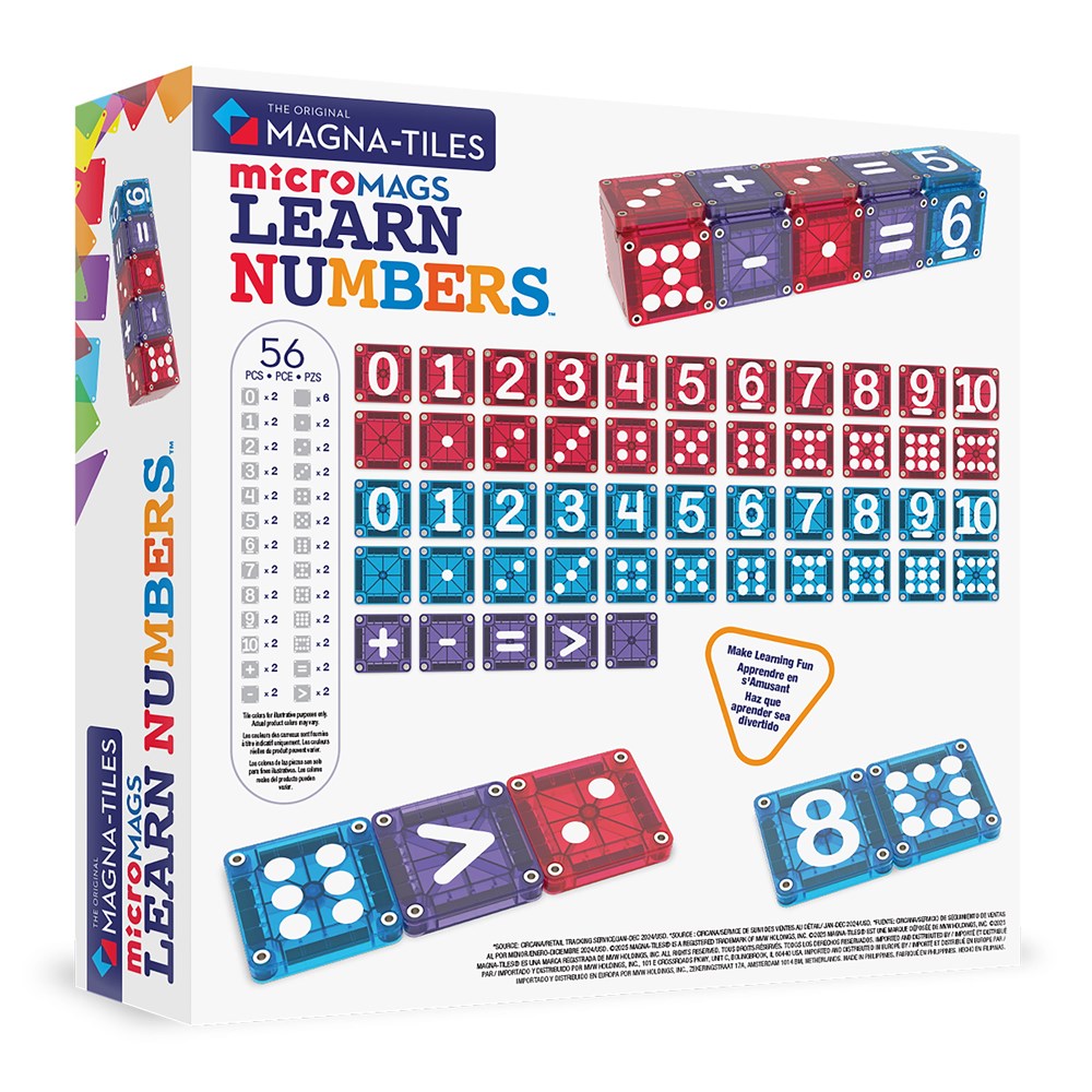 Magna-Tiles microMAGS Learn Numbers educational toy packaging 