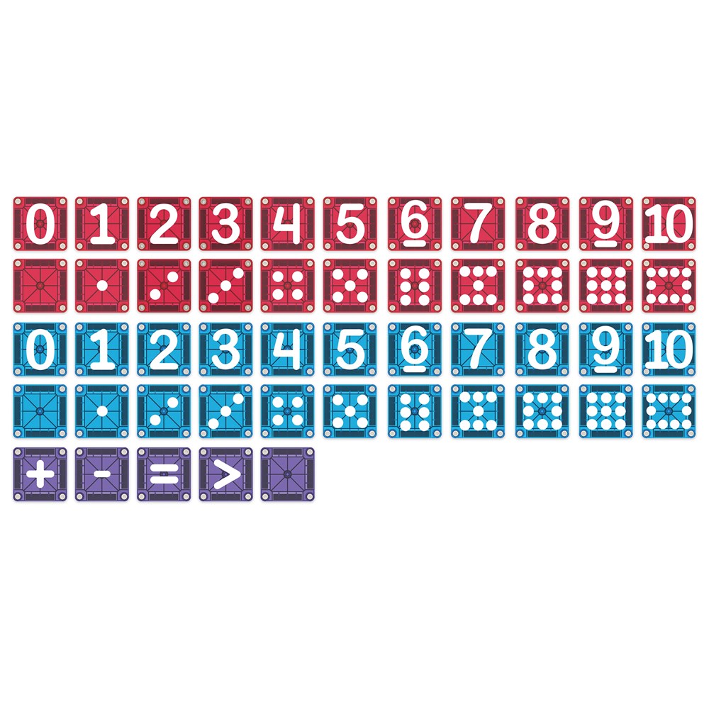 Set of colorful number and symbol blocks