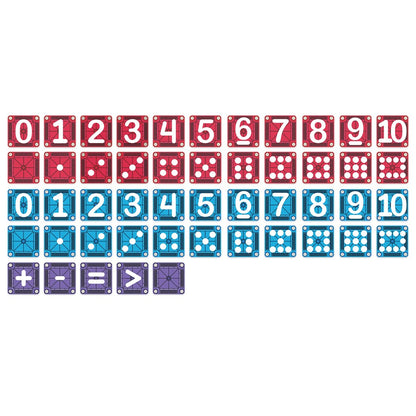 Set of colorful number and symbol blocks