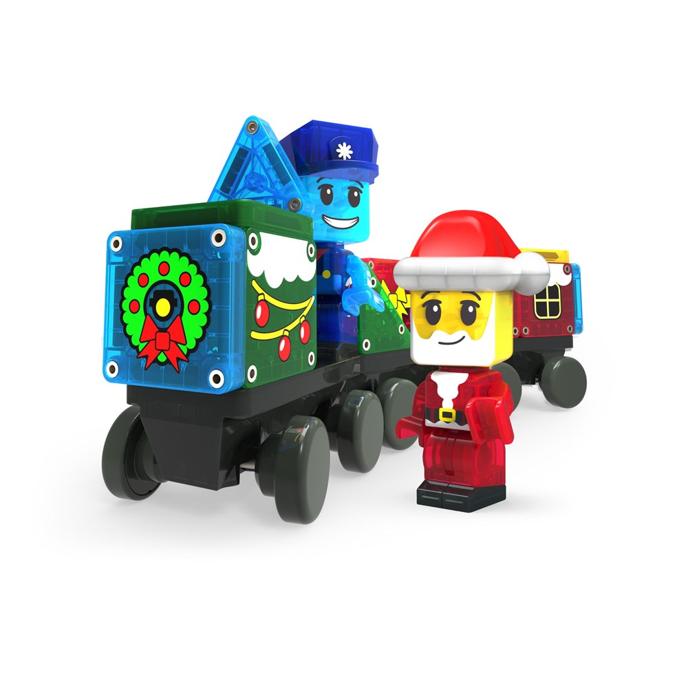 Toy train set with a Santa Claus figure 