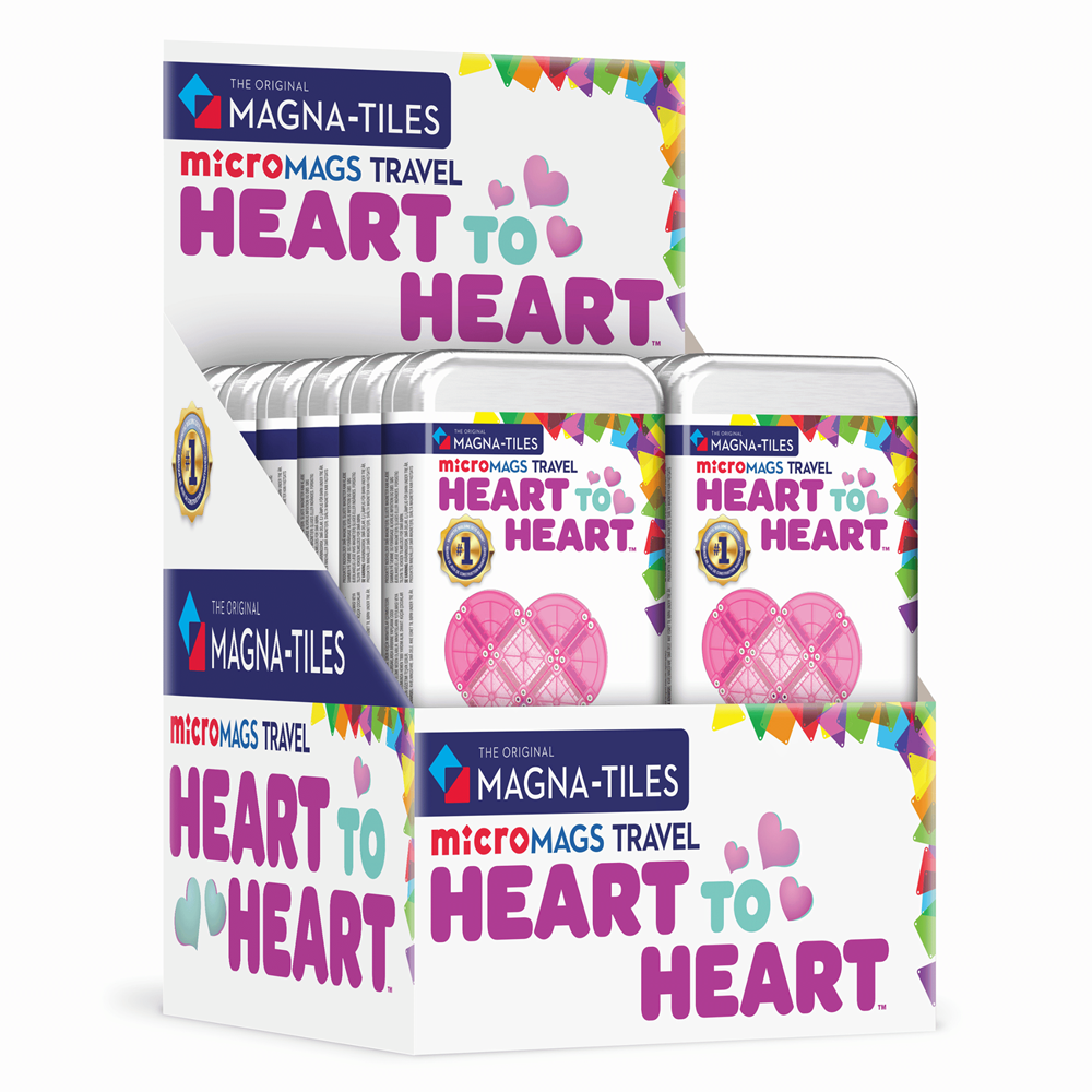MAGNA-TILES microMAGS Heart to Heart 26-Piece Travel Set - 12 Unit Counter Display
