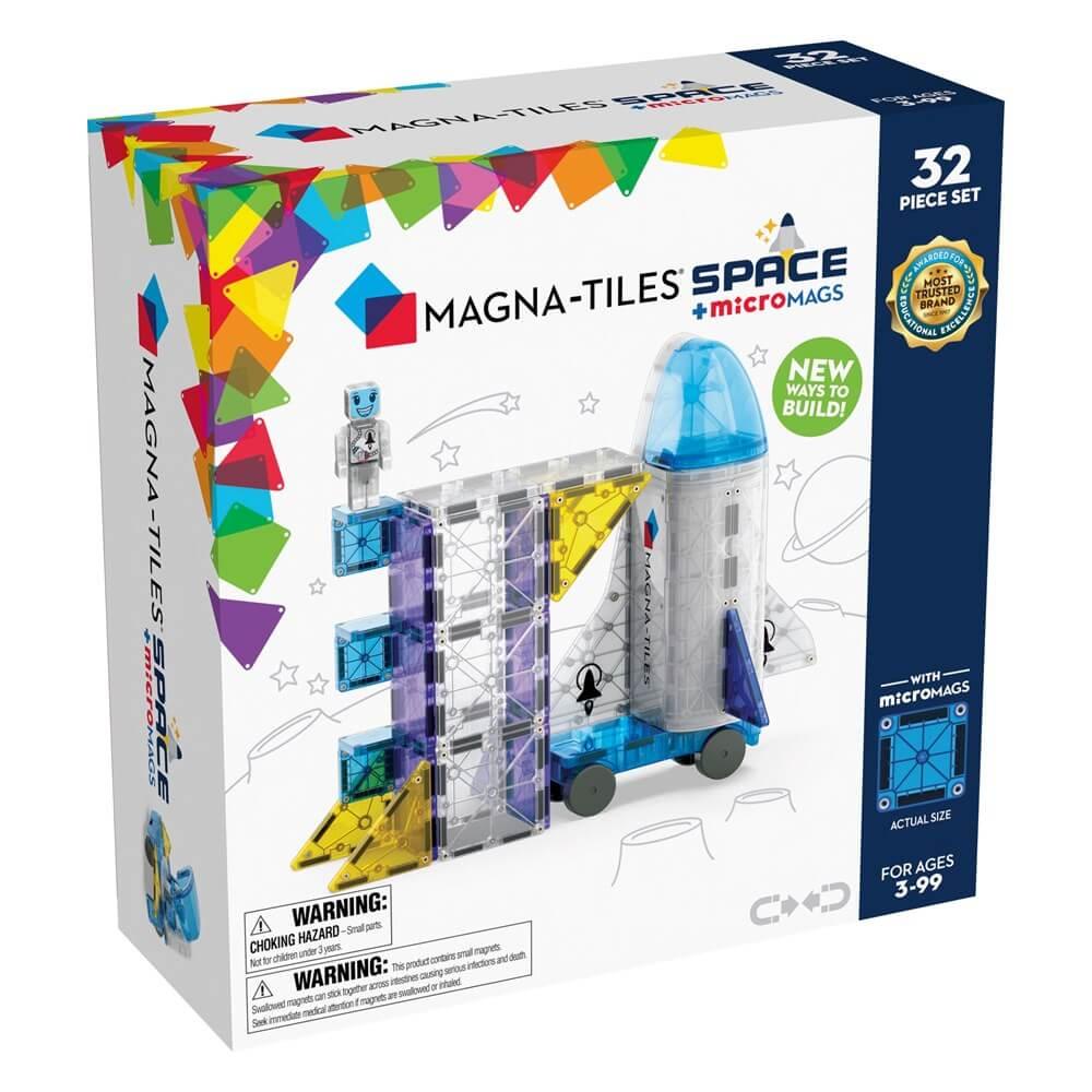Magna-Tiles Space + Micromags building set packaging 