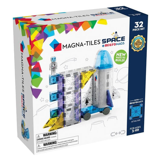 Magna-Tiles Space + Micromags building set packaging 