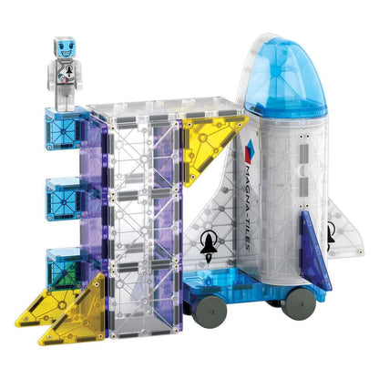 Toy space shuttle model with colorful components 