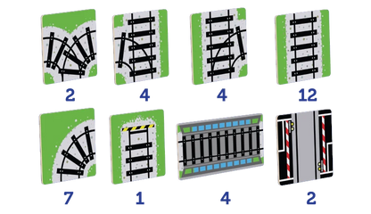 TileTek 36 Piece Topper Train Pack | Magnetic Tile Train Tracks