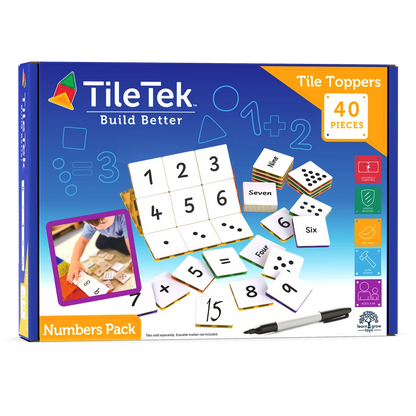 TileTek 40 Piece Number Topper Pack | Magnetic Maths Tiles