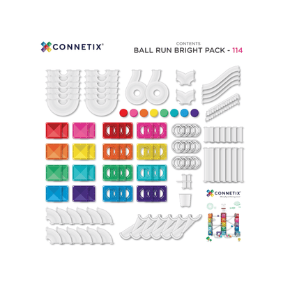 CONNETIX Ball Run Bright Pack 114pc | Magnetic Ball Run