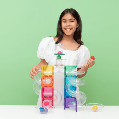 CONNETIX Ball Run Bright Pack 114pc | Magnetic Ball Run