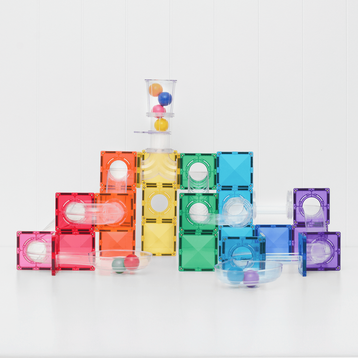 CONNETIX Ball Run Bright Pack 114pc | Magnetic Ball Run