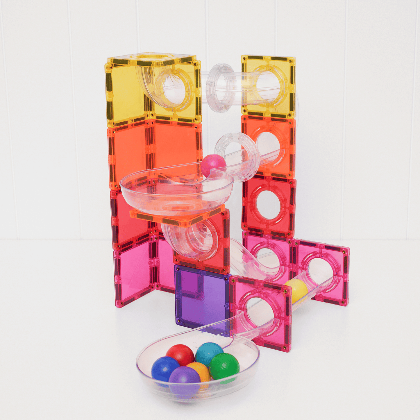 CONNETIX Ball Run Bright Pack 114pc | Magnetic Ball Run