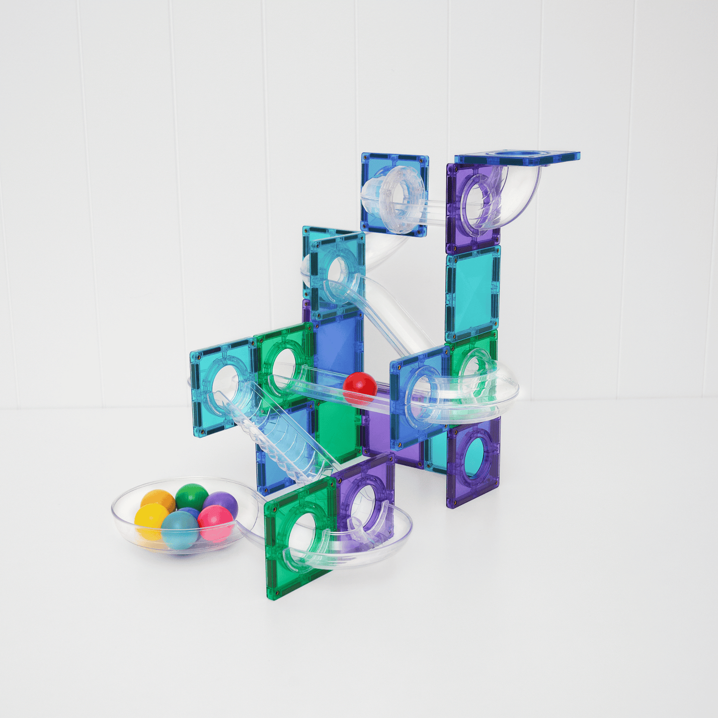 CONNETIX Ball Run Bright Pack 114pc | Magnetic Ball Run