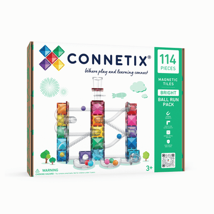 CONNETIX Ball Run Bright Pack 114pc | Magnetic Ball Run
