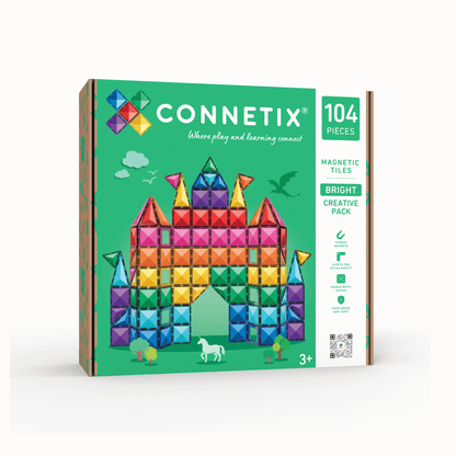 CONNETIX 104 Piece Bright Creative Pack | Magnetic Tiles