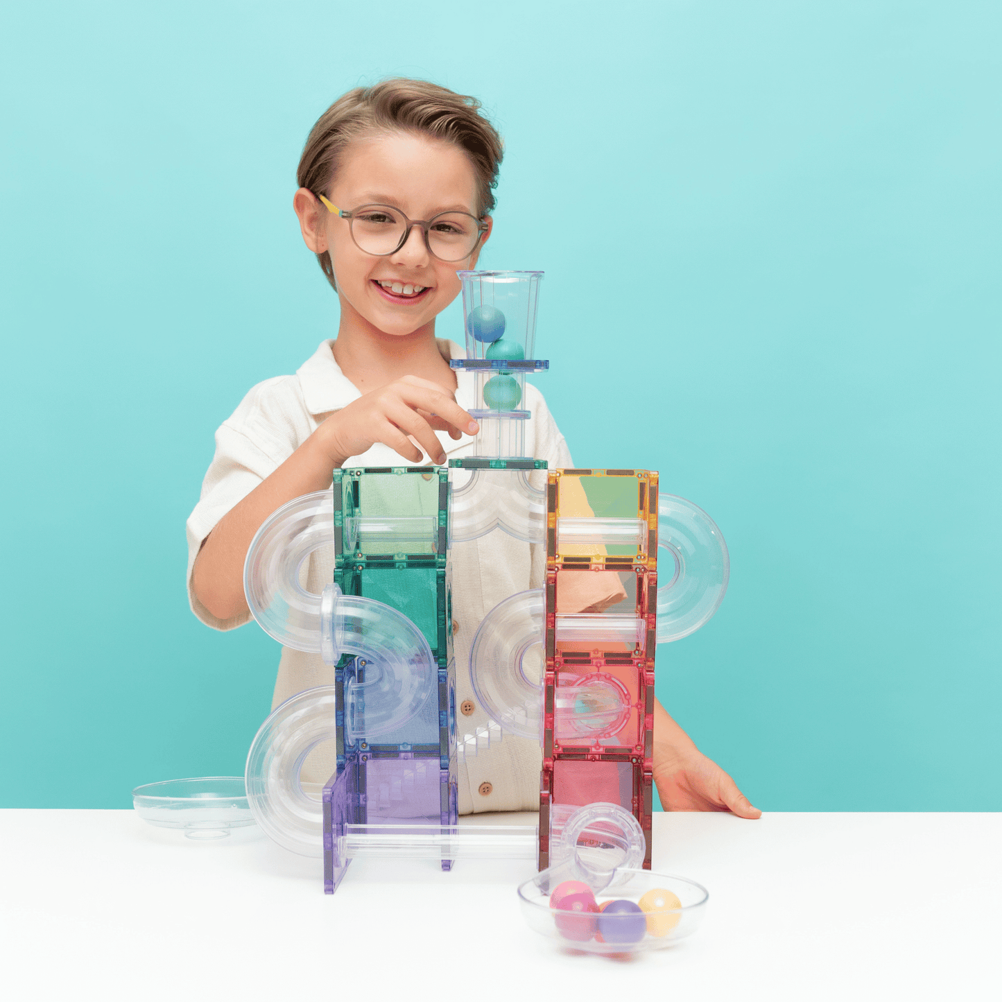 CONNETIX Ball Run Pastel Pack 114pc | Magnetic Ball Run