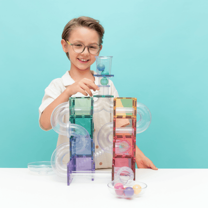 CONNETIX Ball Run Pastel Pack 114pc | Magnetic Ball Run