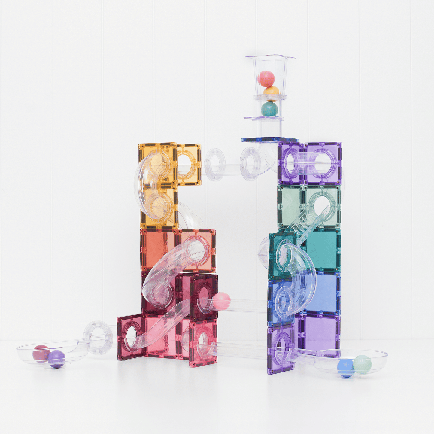CONNETIX Ball Run Pastel Pack 114pc | Magnetic Ball Run
