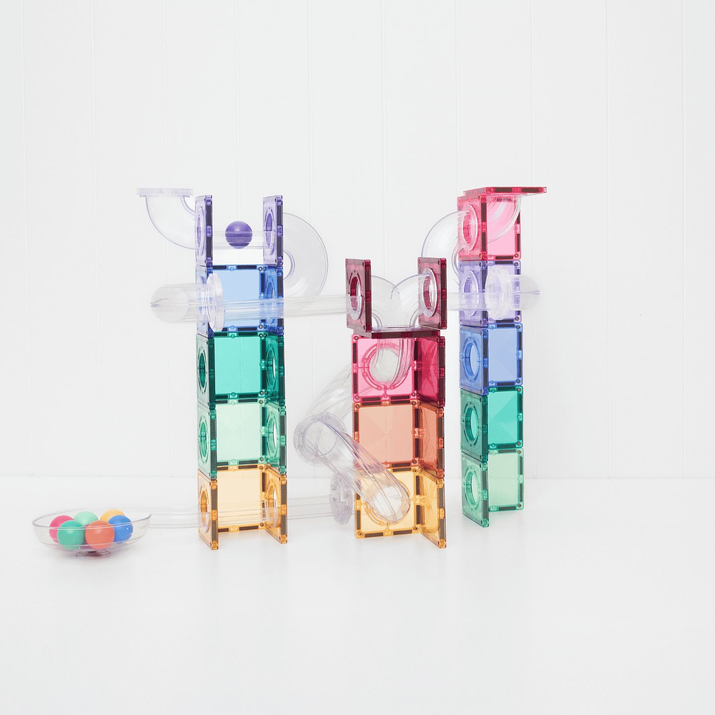 CONNETIX Ball Run Pastel Pack 114pc | Magnetic Ball Run
