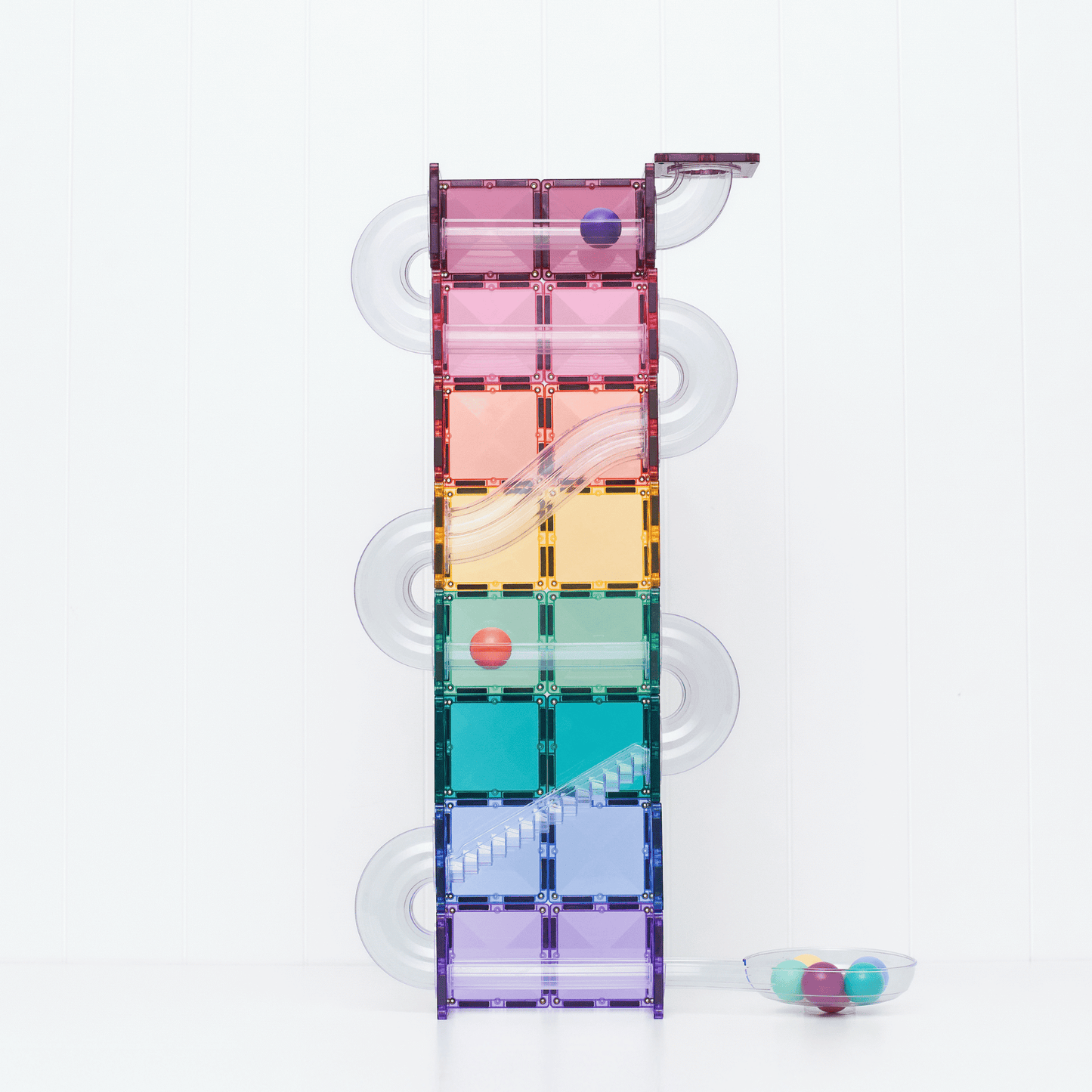 CONNETIX Ball Run Pastel Pack 114pc | Magnetic Ball Run