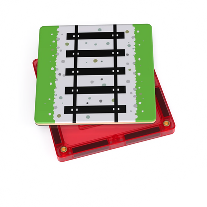 TileTek 36 Piece Topper Train Pack | Magnetic Tile Train Tracks