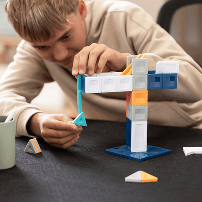 Child playing with building blocks