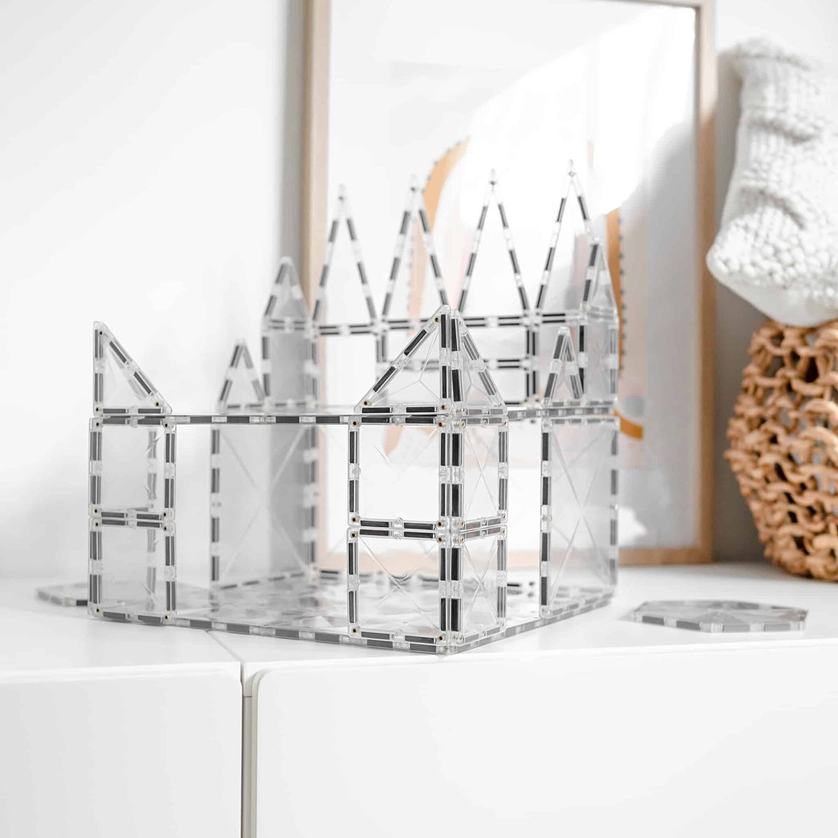 Clear geometric desk organizer 